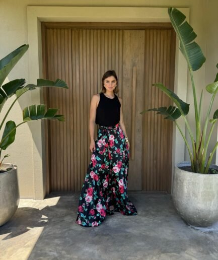 Falda Flores y Top Moño